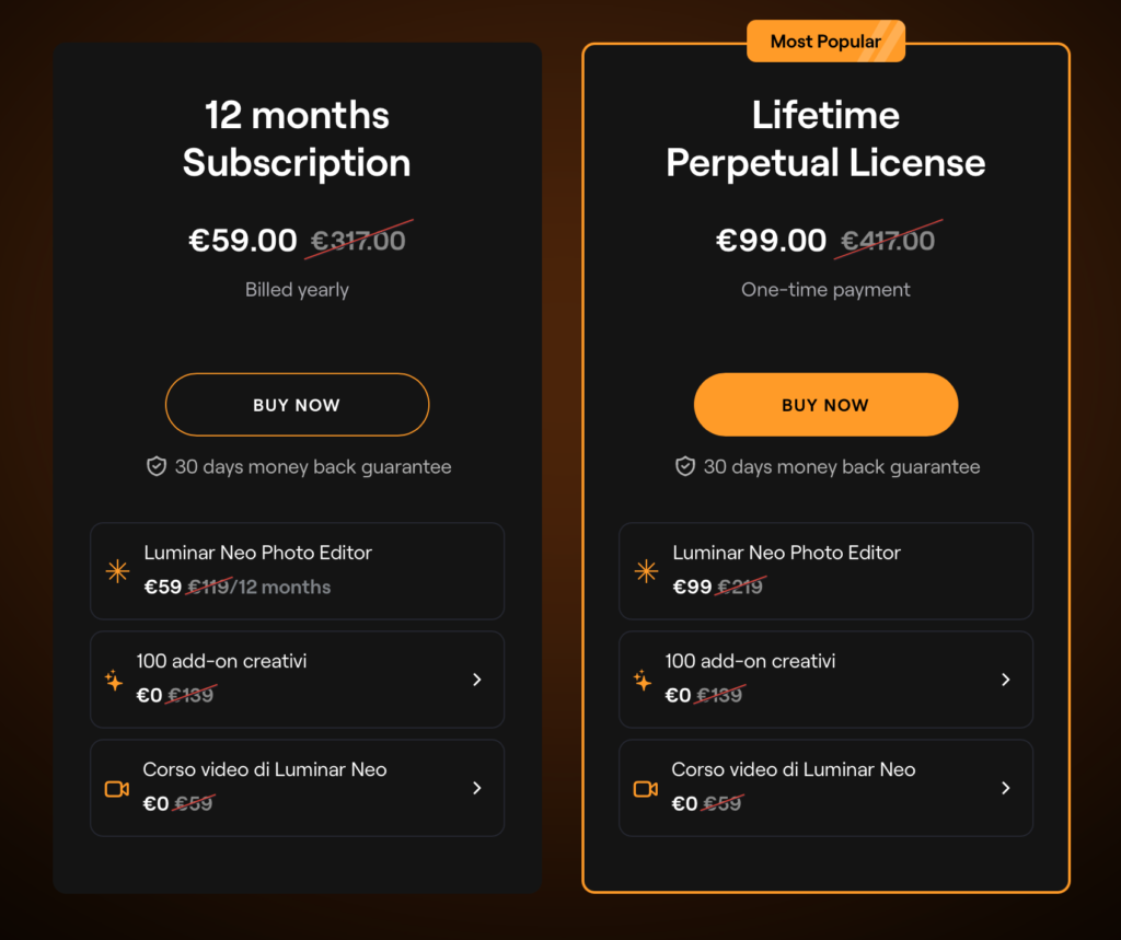 prezzi-1024x859 Luminar Neo: la nuova era del foto-editing